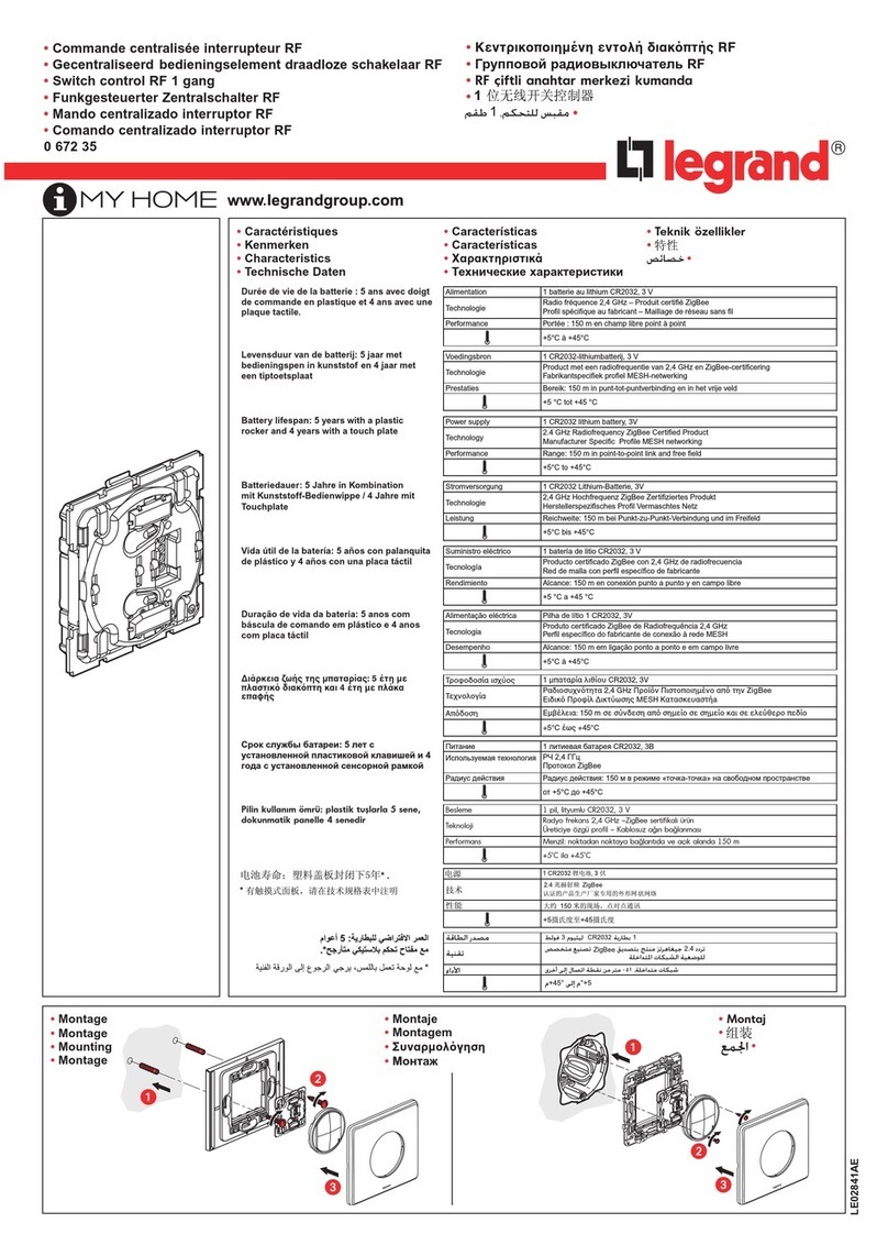 LEGRAND MY HOME 0 672 35 manual
