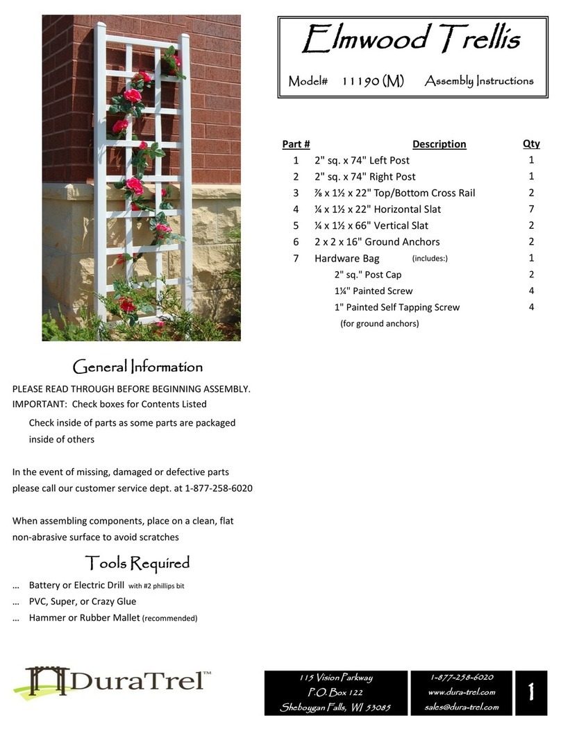 Dura Trel Elmwood Trellis 11190 User manual Dura Trel Elmwood Trellis 11190 User manual