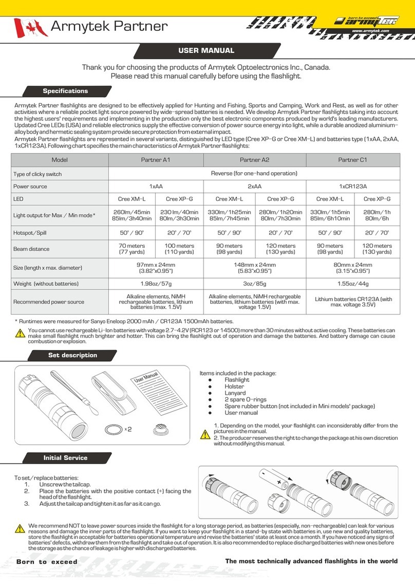 Armytek Optoelectronics Partner A1 User manual