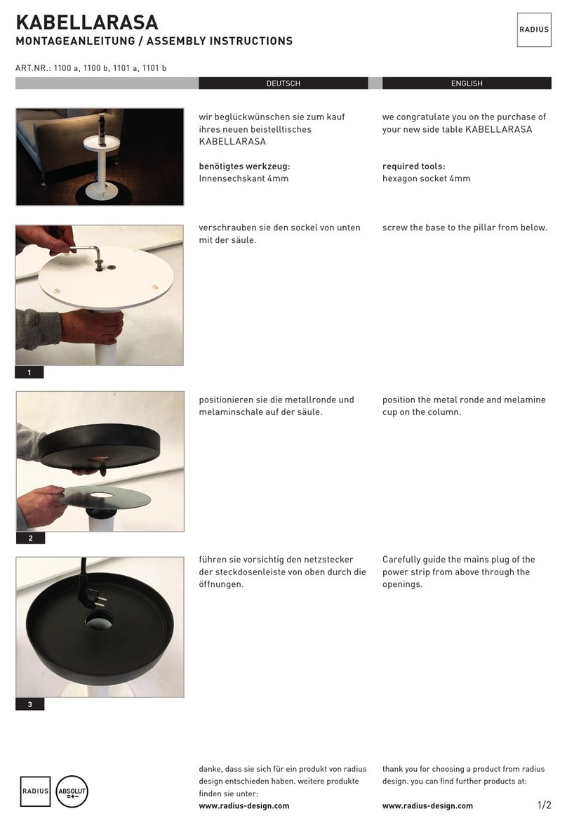 Radius KABELLARASA 1100 a Assembly instructions