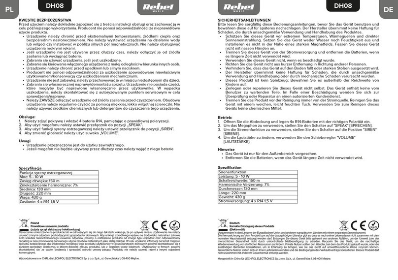 Rebel DH08 quick start guide