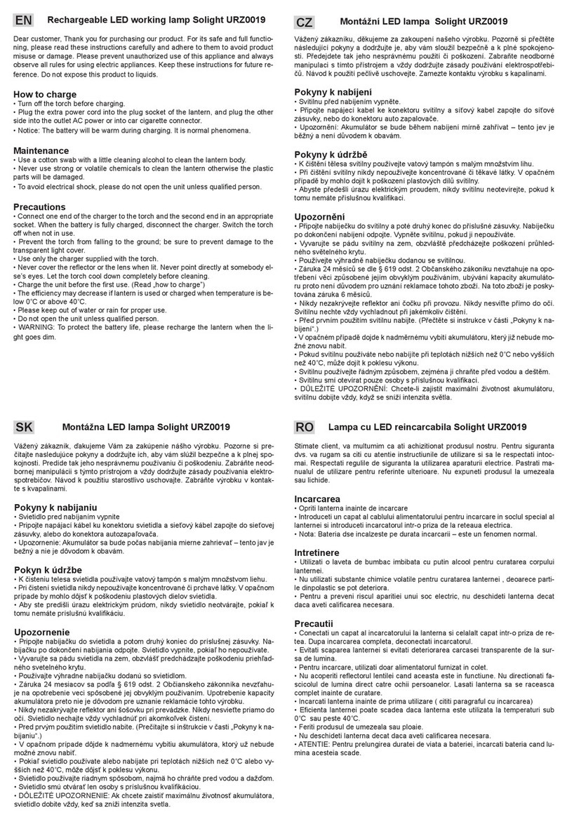 VIPOW Solight URZ0019 User manual