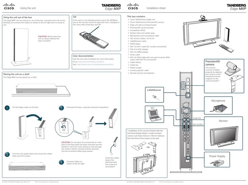 Cisco TANDBERG Edge MXP Assembly instructions