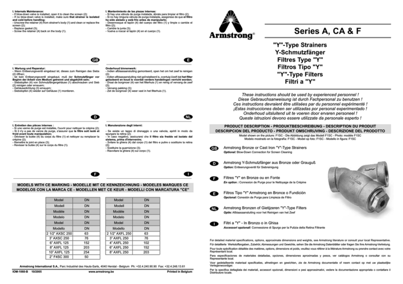 Armstrong A Series instructions