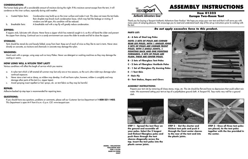 Texsport Authentic Adventure Gear 01322 Assembly instructions