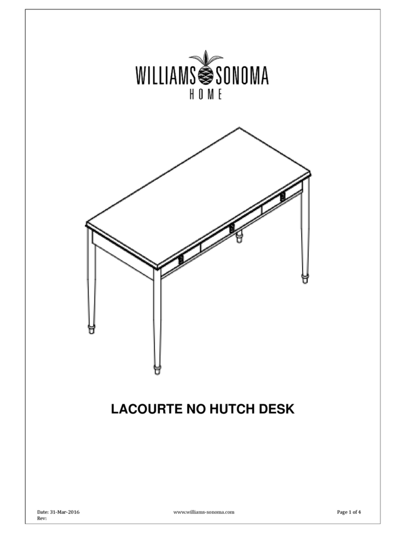 Williams-Sonoma LACOURTE NO HUTCH DESK User manual Williams-Sonoma LACOURTE NO HUTCH DESK User manual