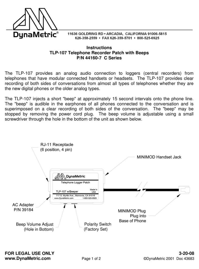 DynaMetric TLP-107 instructions