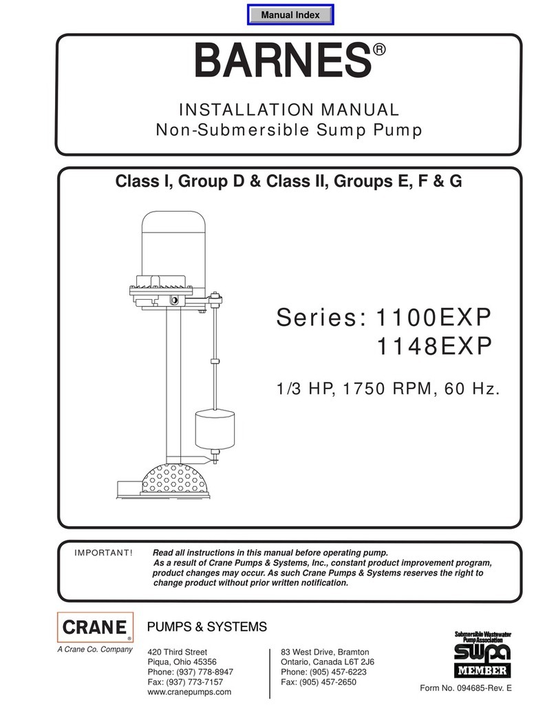 Crane Barnes 1100EXP Series User manual
