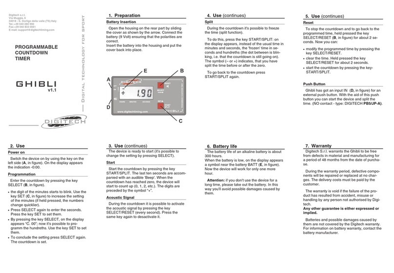 digi-tech GHIBLI Quick user guide