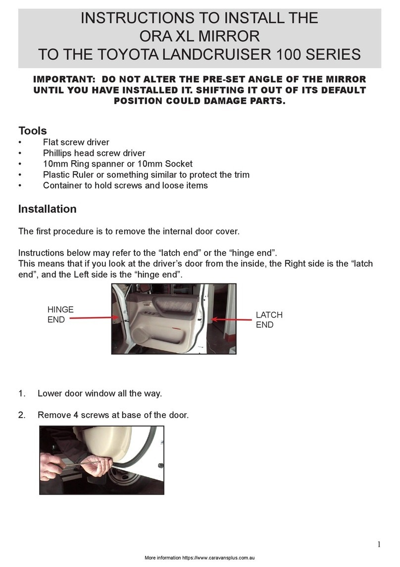 ORA XL MIRROR installation instructions ORA XL MIRROR installation instructions