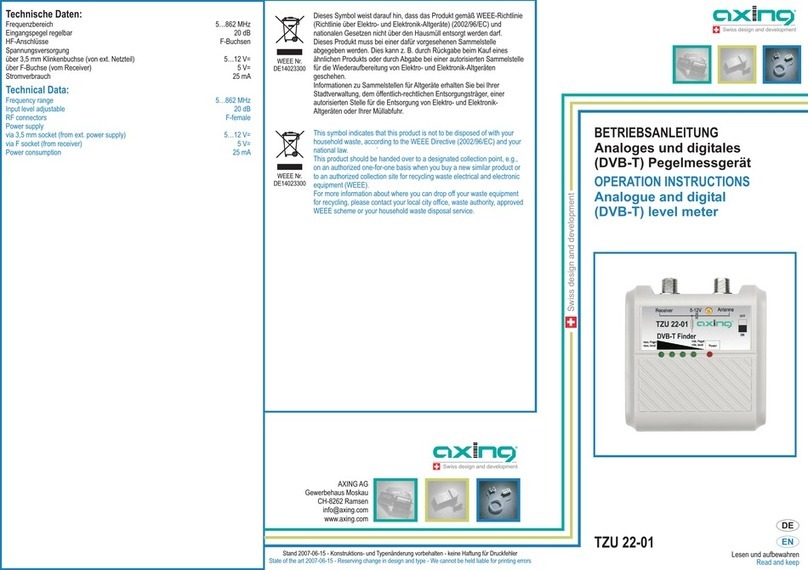 axing TZU 22-01 Operation instructions
