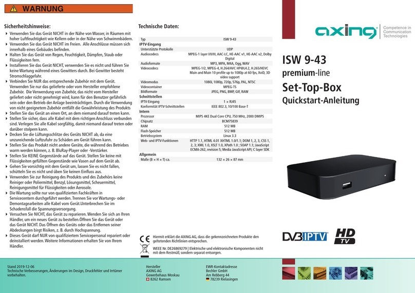 axing ISW 9-43 quick start guide