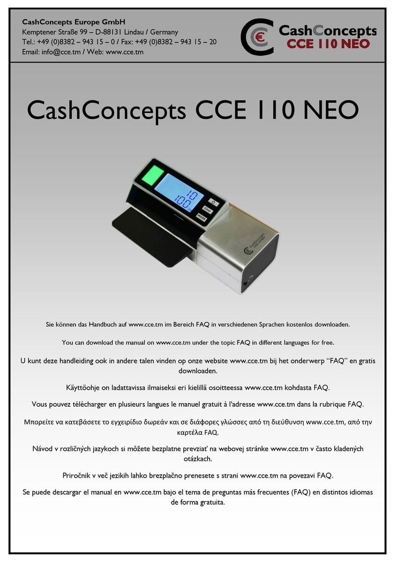 CashConcepts CCE 110 NEO quick start guide