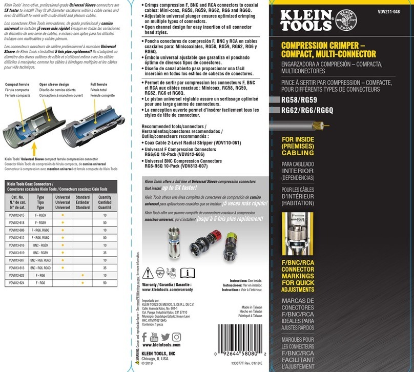 Klein Tools RG58 operating instructions