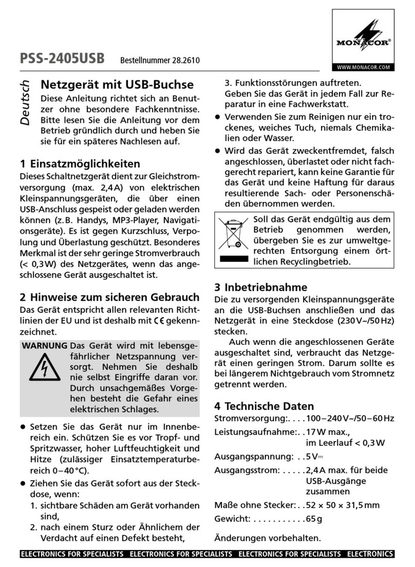 Monacor PSS-2405USB User manual