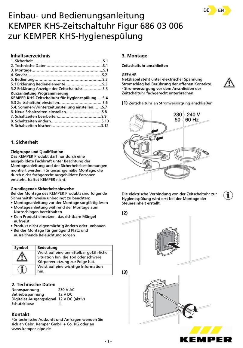 Kemper KHS-Timer Figure 686 03 006 User manual