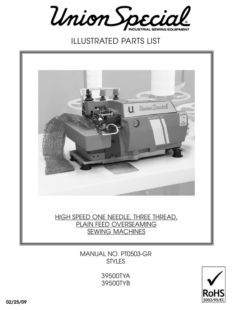 UnionSpecial 39500TYA Illustrated parts list