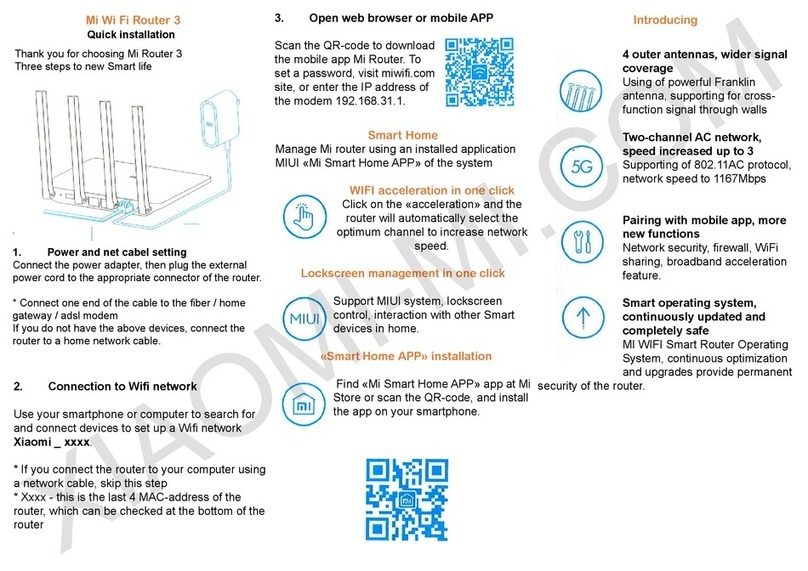 Xiaomi Mi Router 3 Quick installation
