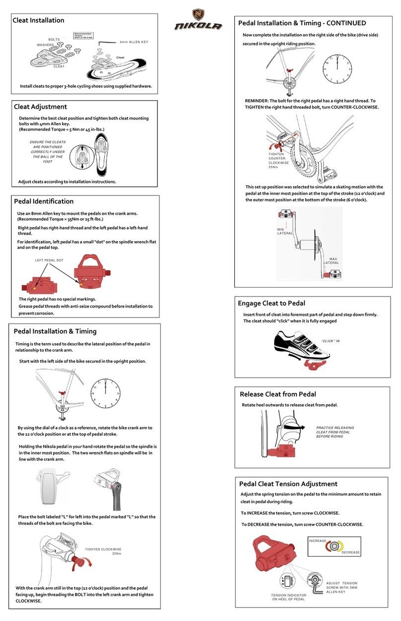 Nikola Pedal Instructions & warnings