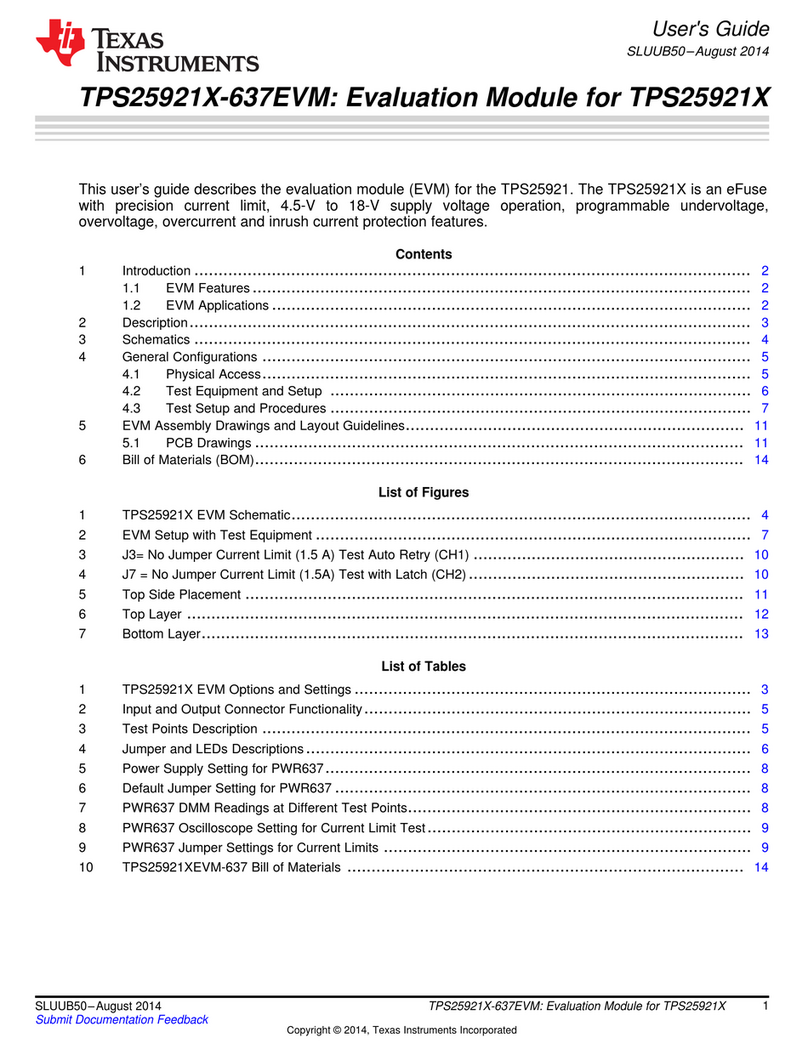 Texas Instruments TPS25921XEVM-637 User manual