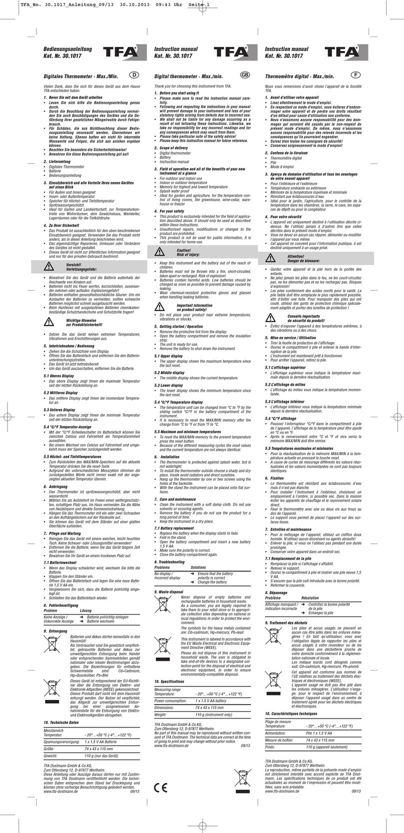 TFA 30.1017 User manual