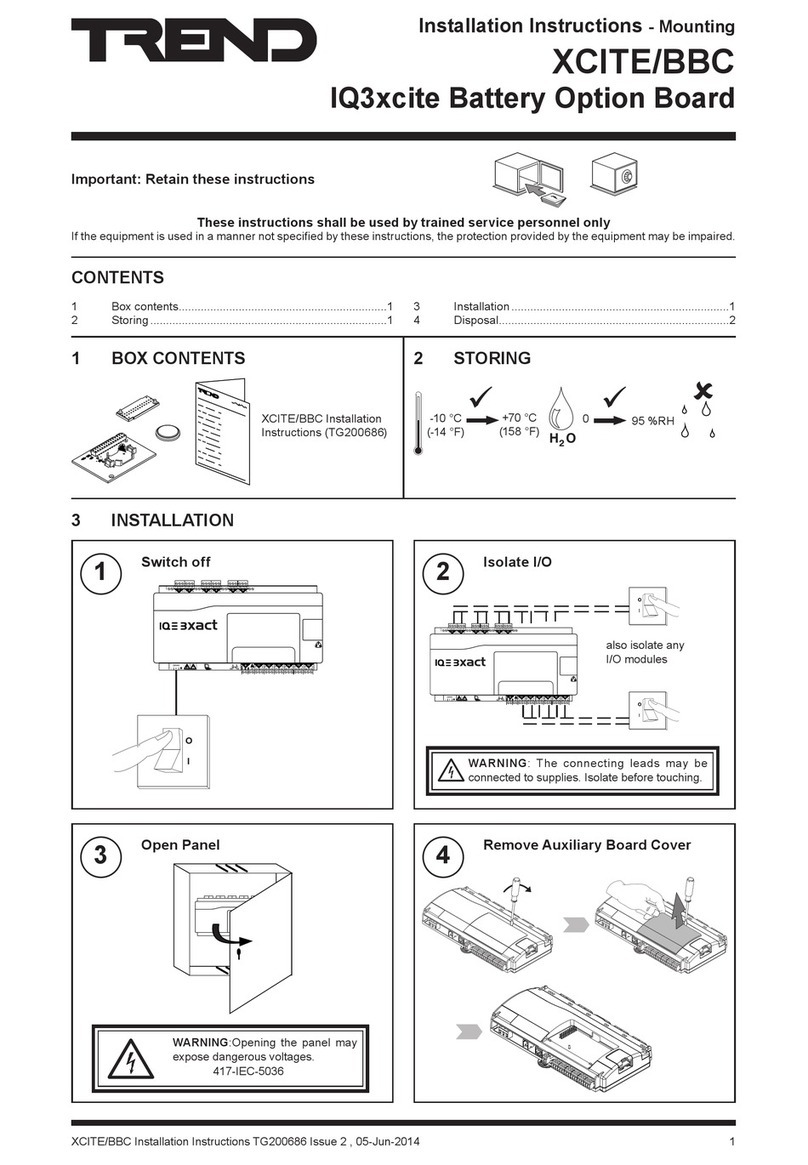 TREND XCITE/BBC Installation and mounting instructions TREND XCITE/BBC Installation and mounting instructions