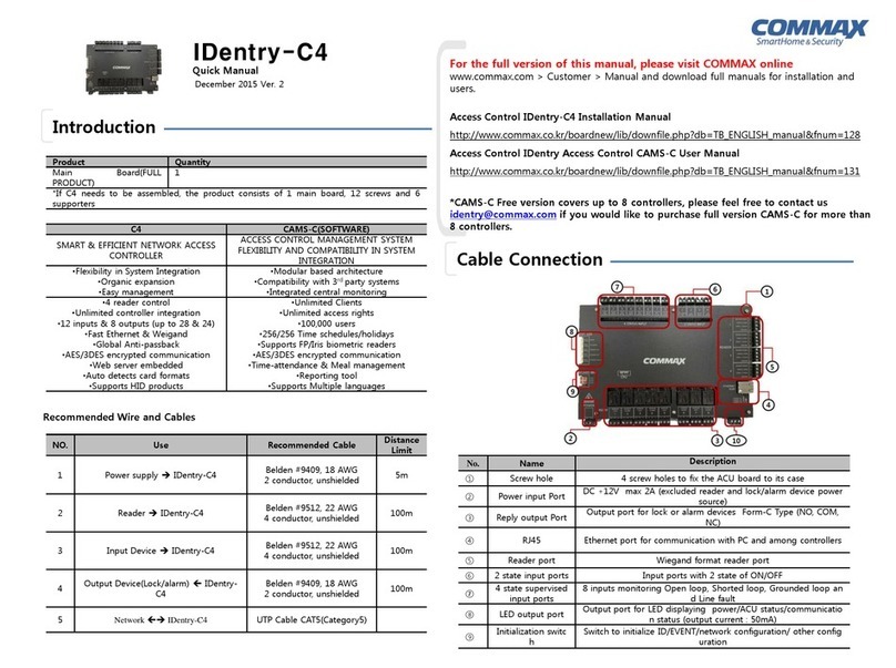 Commax IDentry-C4 Installation guide