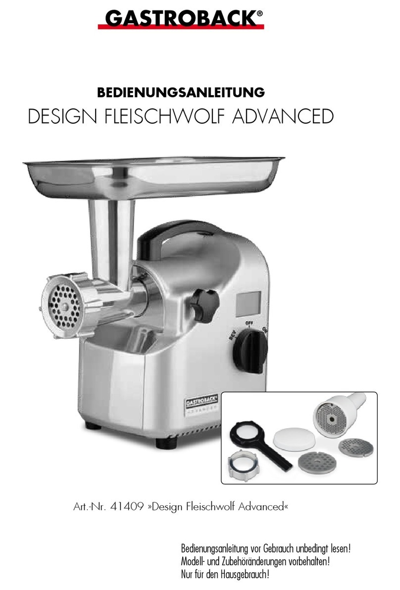 Gastroback Design Mincer Advanced User manual