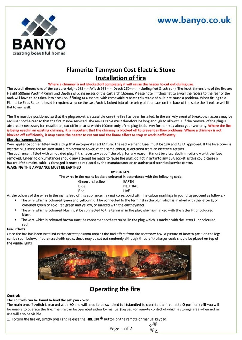 Flamerite Fires Tennyson Cast Instructions for use