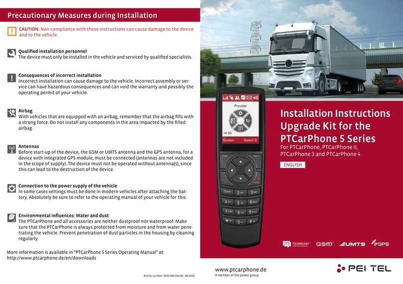 peitel PTCarPhone 5 Series installation instructions