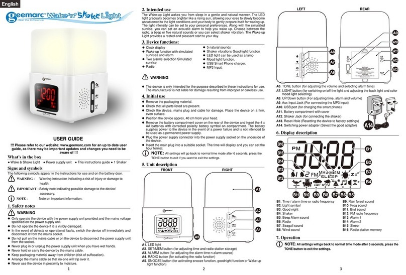 Geemarc Wake'n'Shake user guide