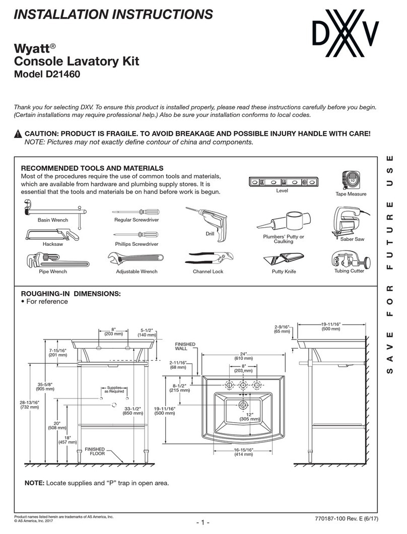 DXV Wyatt D21460 User manual