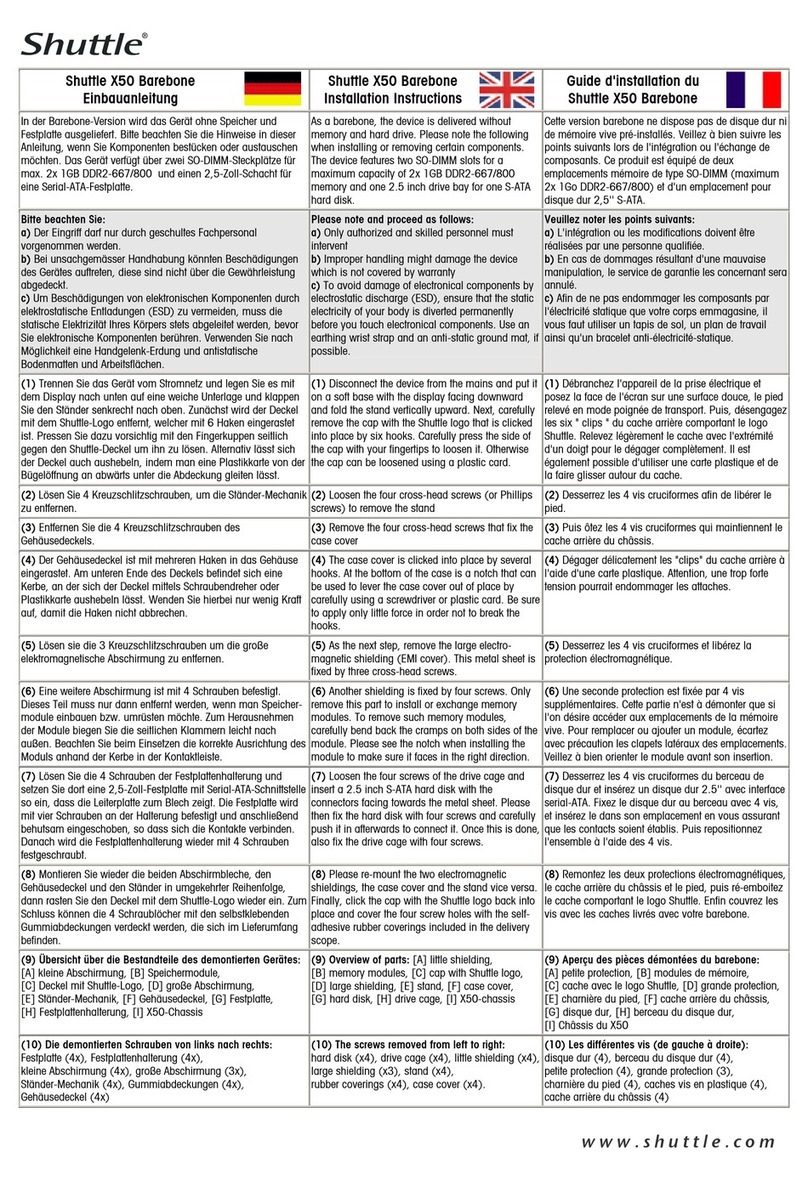 Shuttle X50 User manual