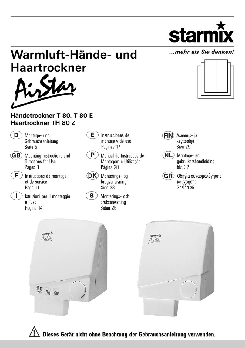 Starmix AirStar Series Mounting Instructions and Directions for Use