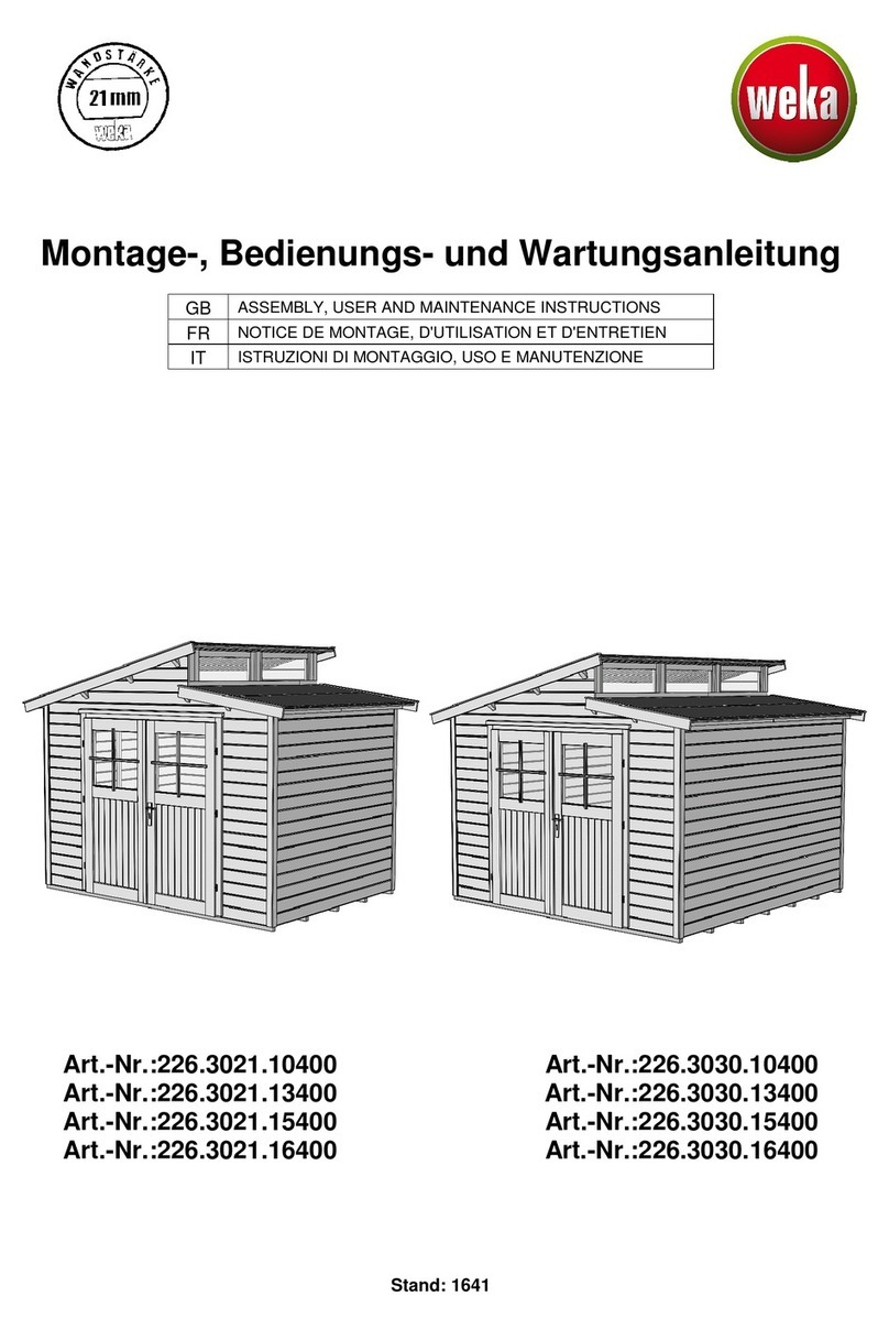 Weka 226.3021.10400 ASSEMBLY, USER AND MAINTENANCE INSTRUCTIONS Weka 226.3021.10400 ASSEMBLY, USER AND MAINTENANCE INSTRUCTIONS