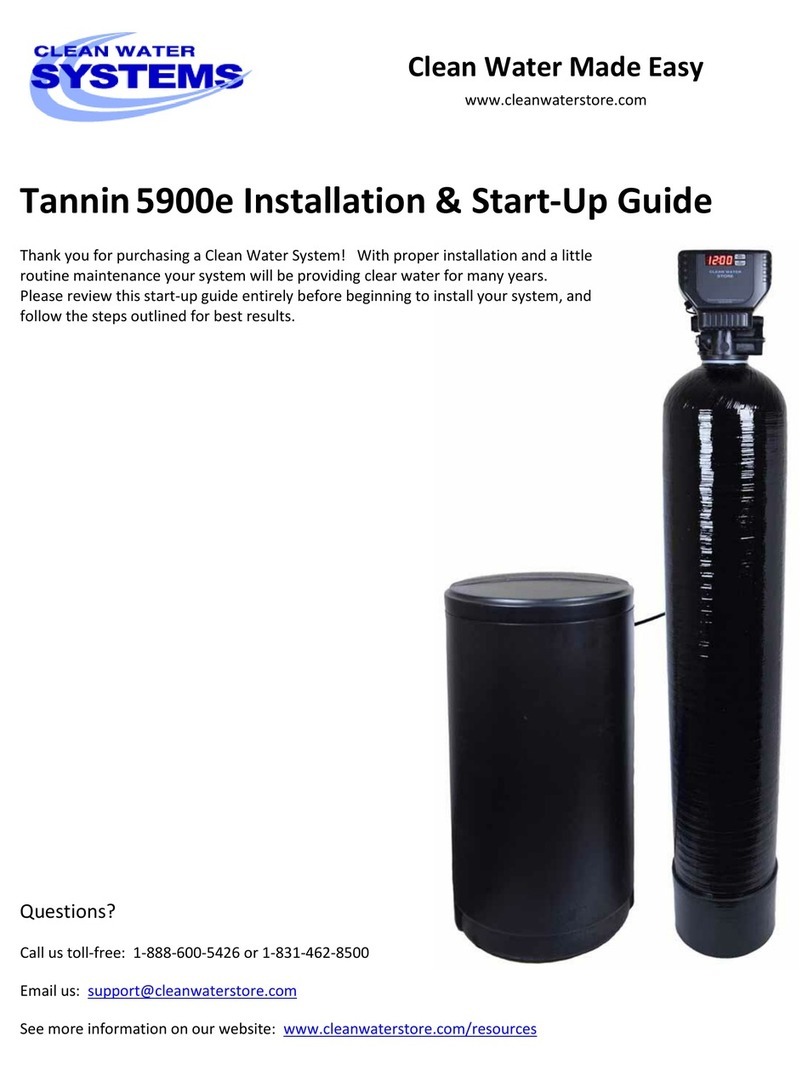 Clean Water Systems Tannin 5900e Series Installation manual