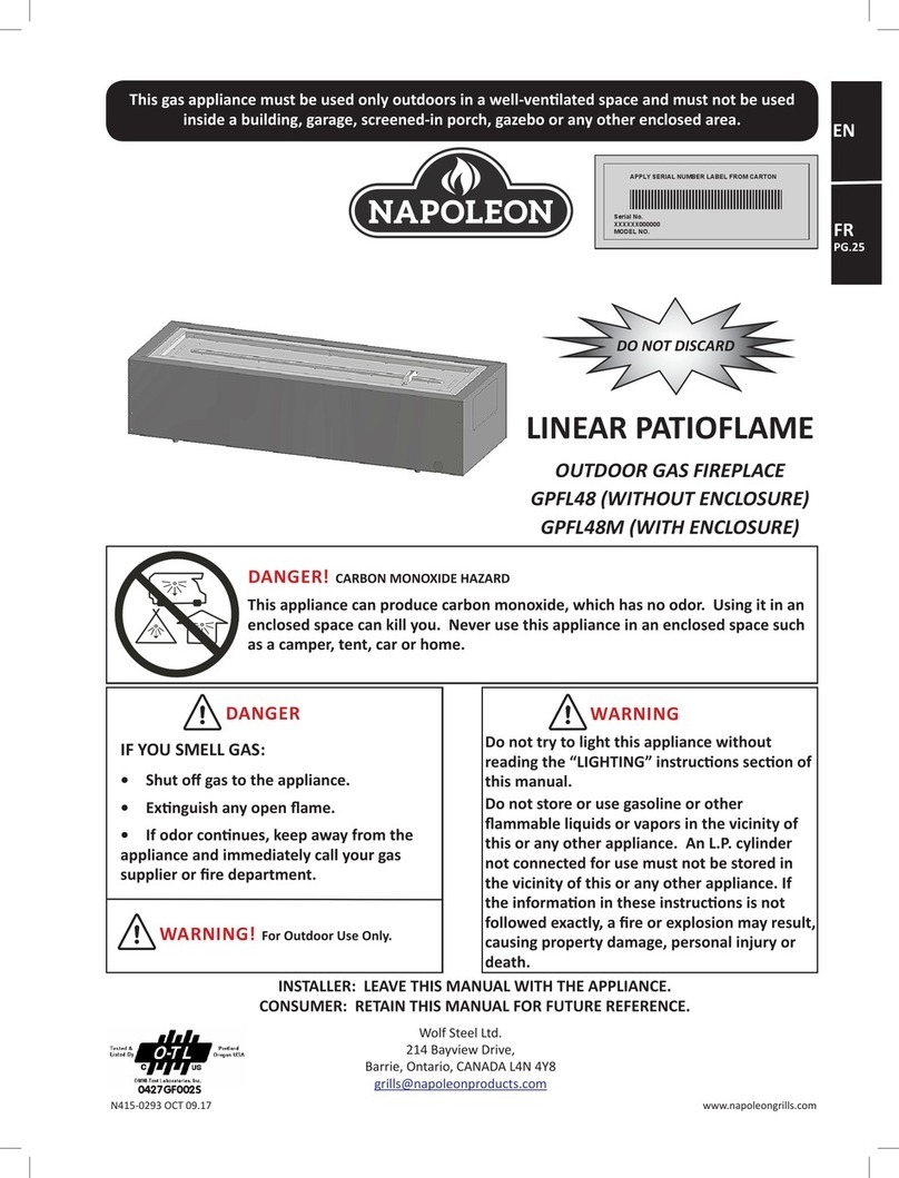 Napoleon LINEAR PATIOFLAME GPFL48 User manual Napoleon LINEAR PATIOFLAME GPFL48 User manual