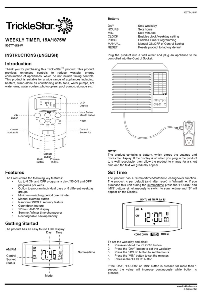 TrickleStar 505TT-US-W instruction manual