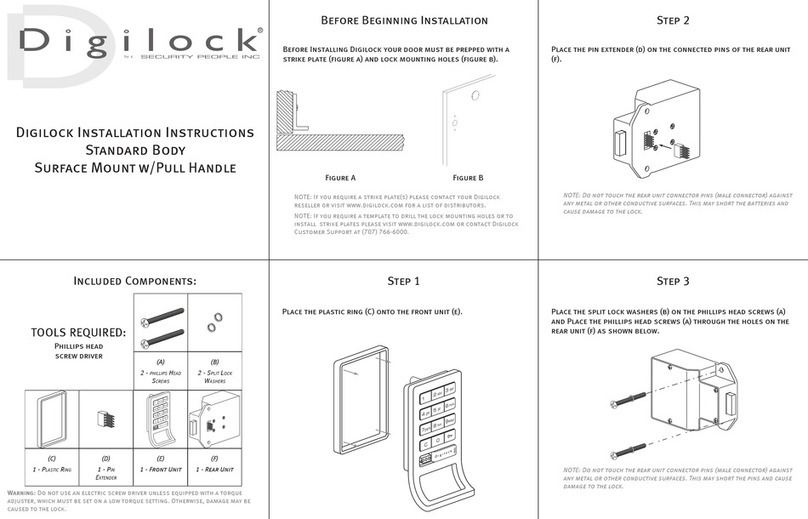 Security People Digilock installation instructions