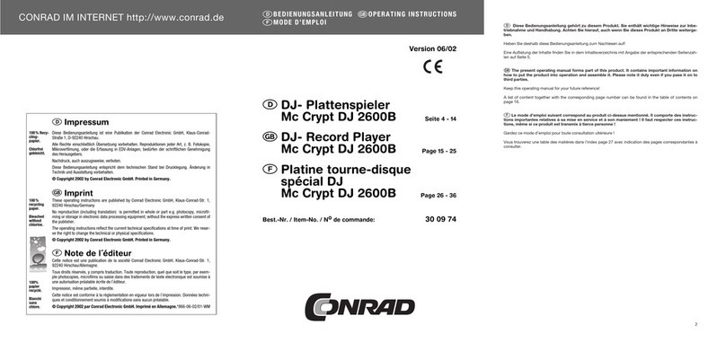 Conrad Mc Crypt DJ 2600B operating instructions