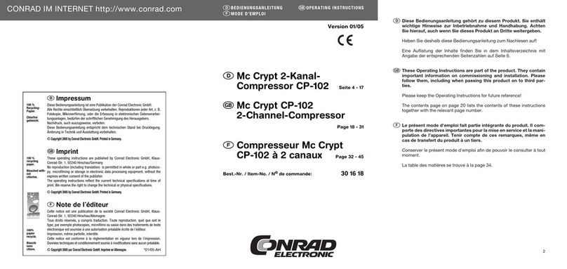 Conrad Mc Crypt CP-102 User manual