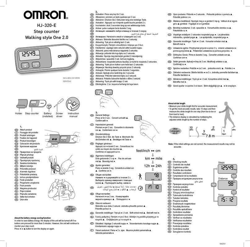 Omron HJ-320-E quick start guide