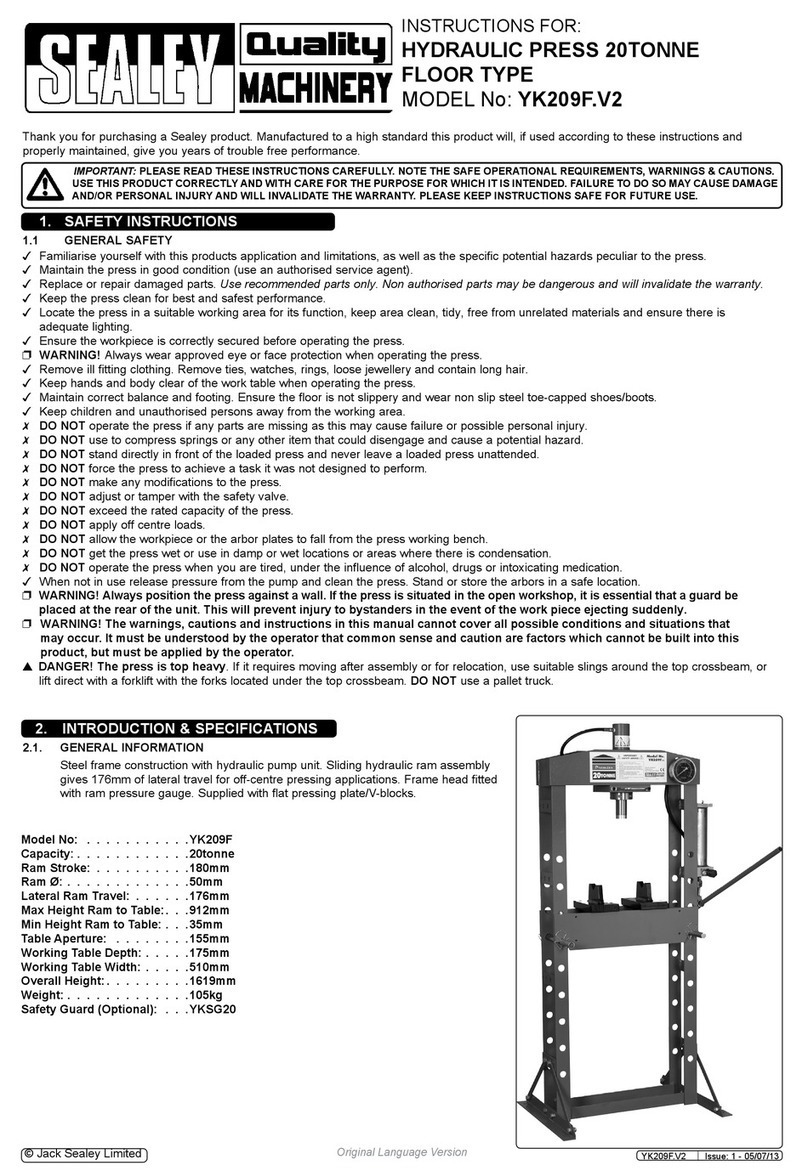 Sealey YK209F.V2 User manual