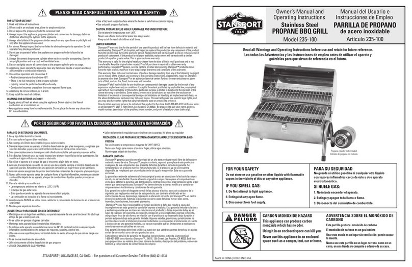Stansport 235-100 Owner's Manual and Operating Instructions Stansport 235-100 Owner's Manual and Operating Instructions