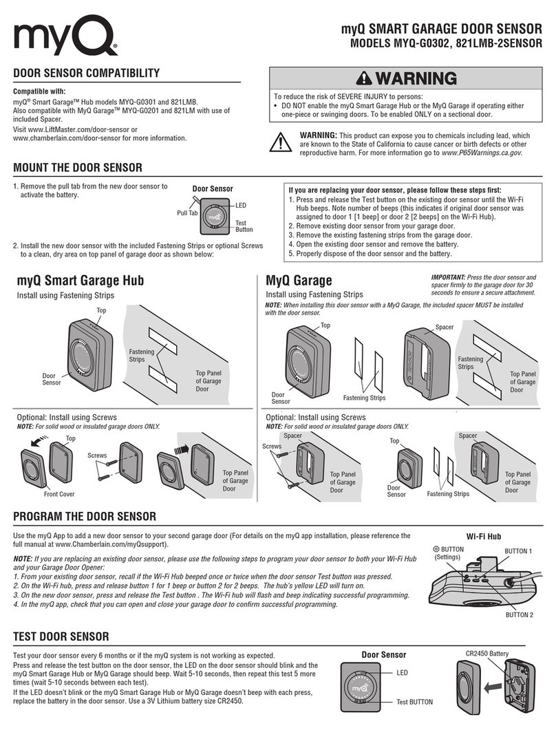 MyQ SMART GARAGE 821LMB-2SENSOR User manual