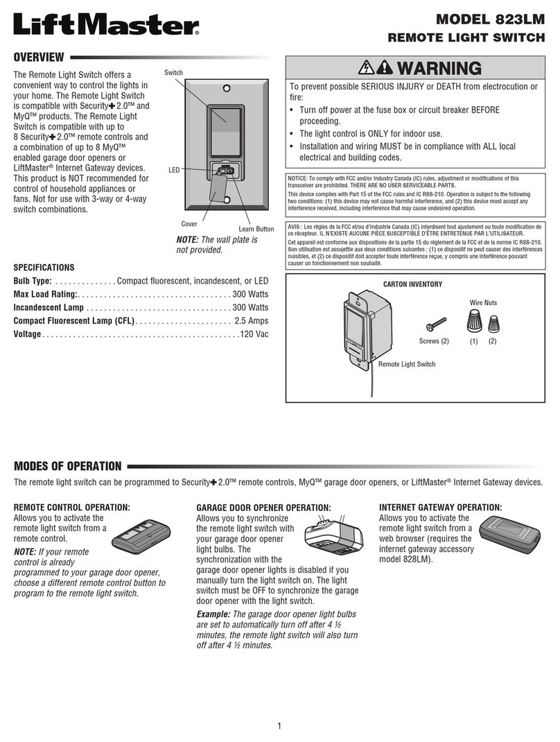 Chamberlain 823LM User manual
