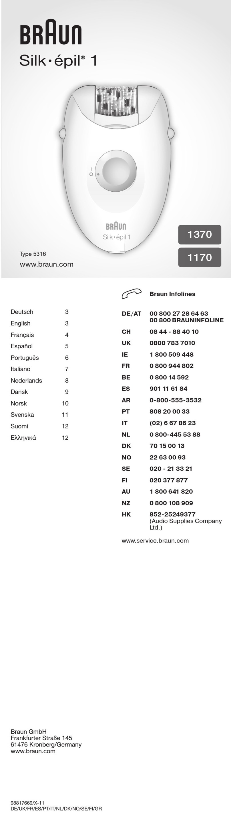 Braun Silk-epil 1 Series User manual