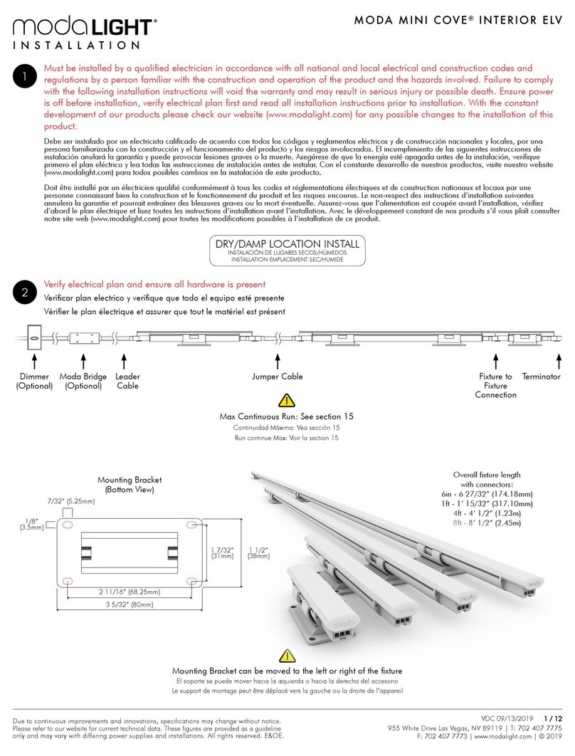 Moda Light Moda Mini Cove Interior ELV installation instructions