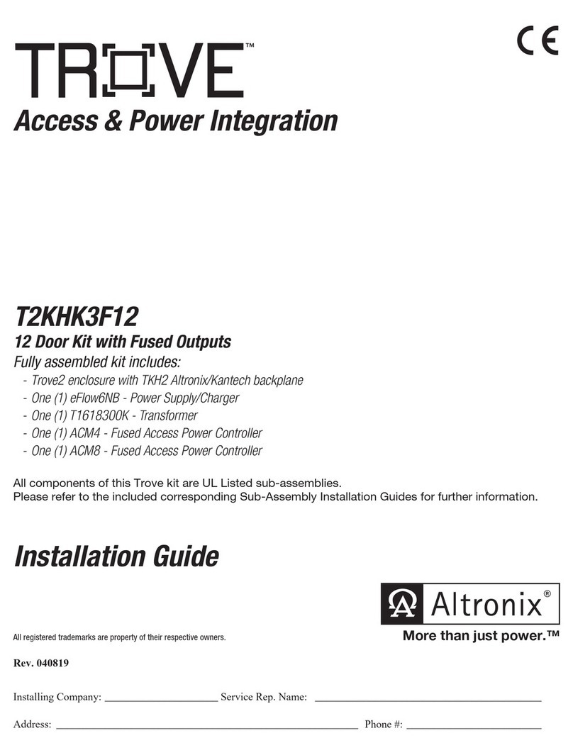 Altronix Trove T2KHK3F12 User manual