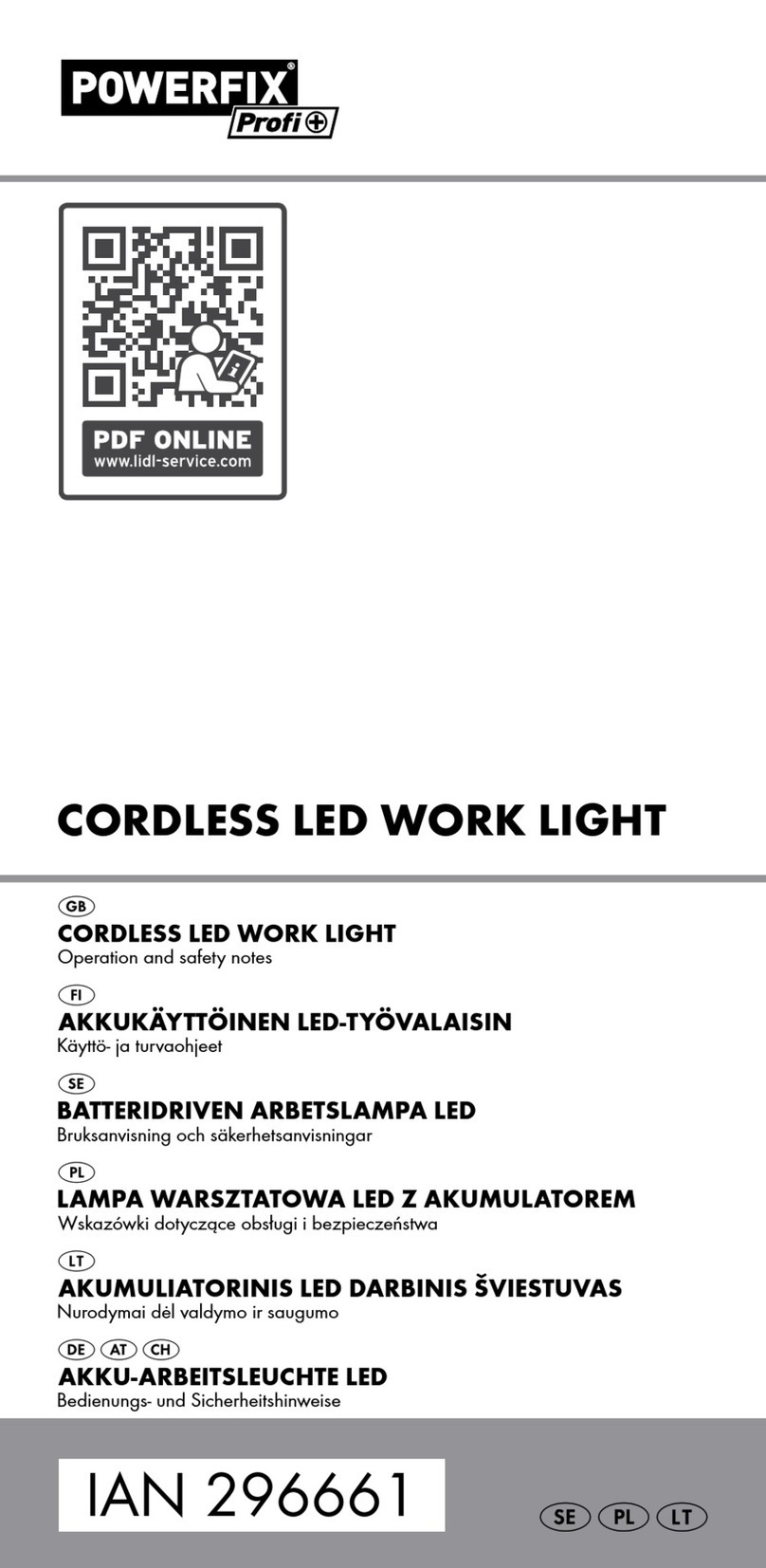 Powerfix Profi 296661 Operation and safety notes Powerfix Profi 296661 Operation and safety notes